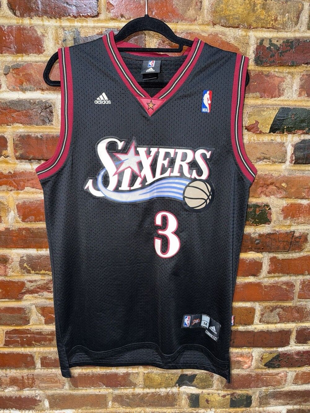 ALLEN IVERSON Vintage Sixers Adidas Jersey Size Medium
